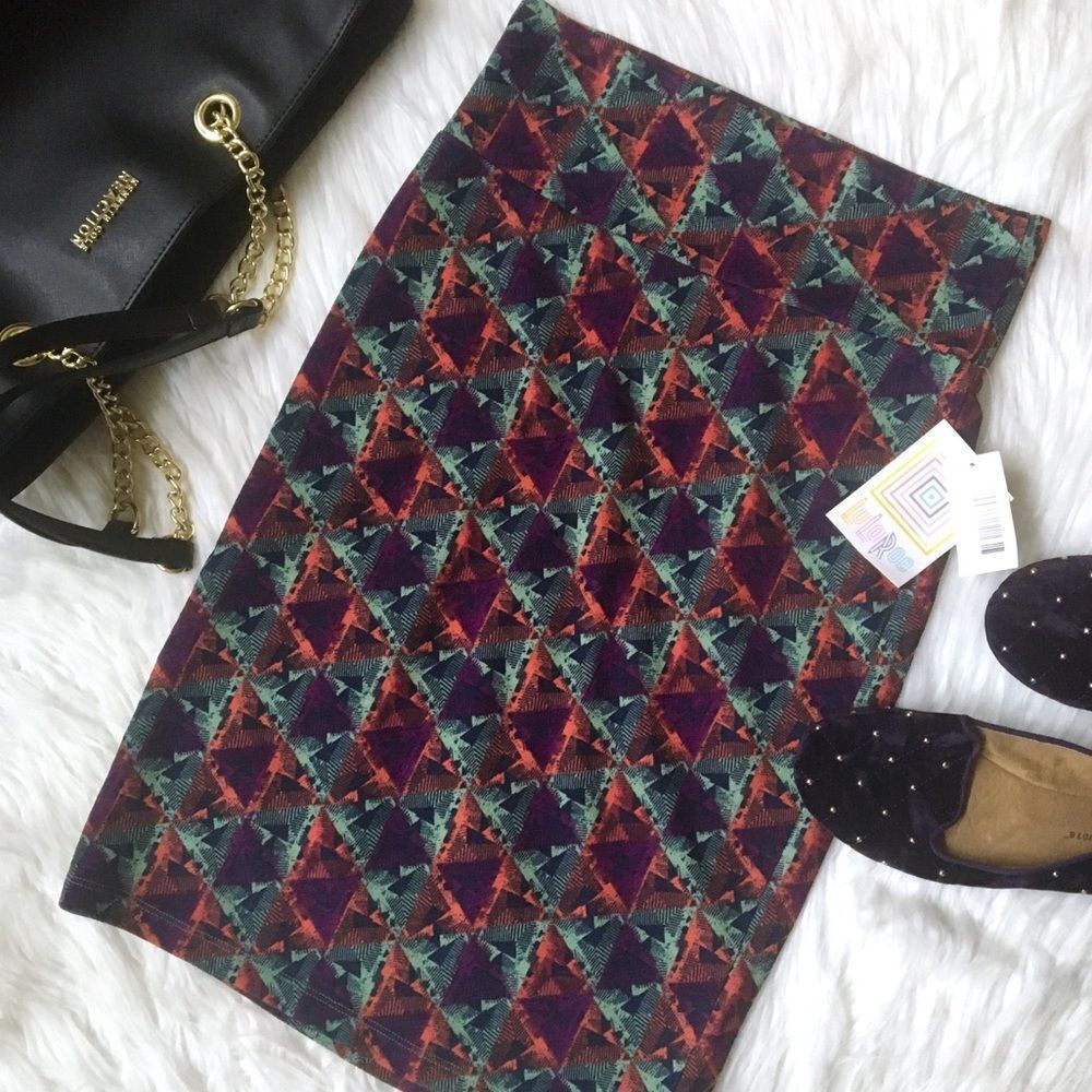 Lularoe Triangle Paisley Cassie Pencil Skirt Small